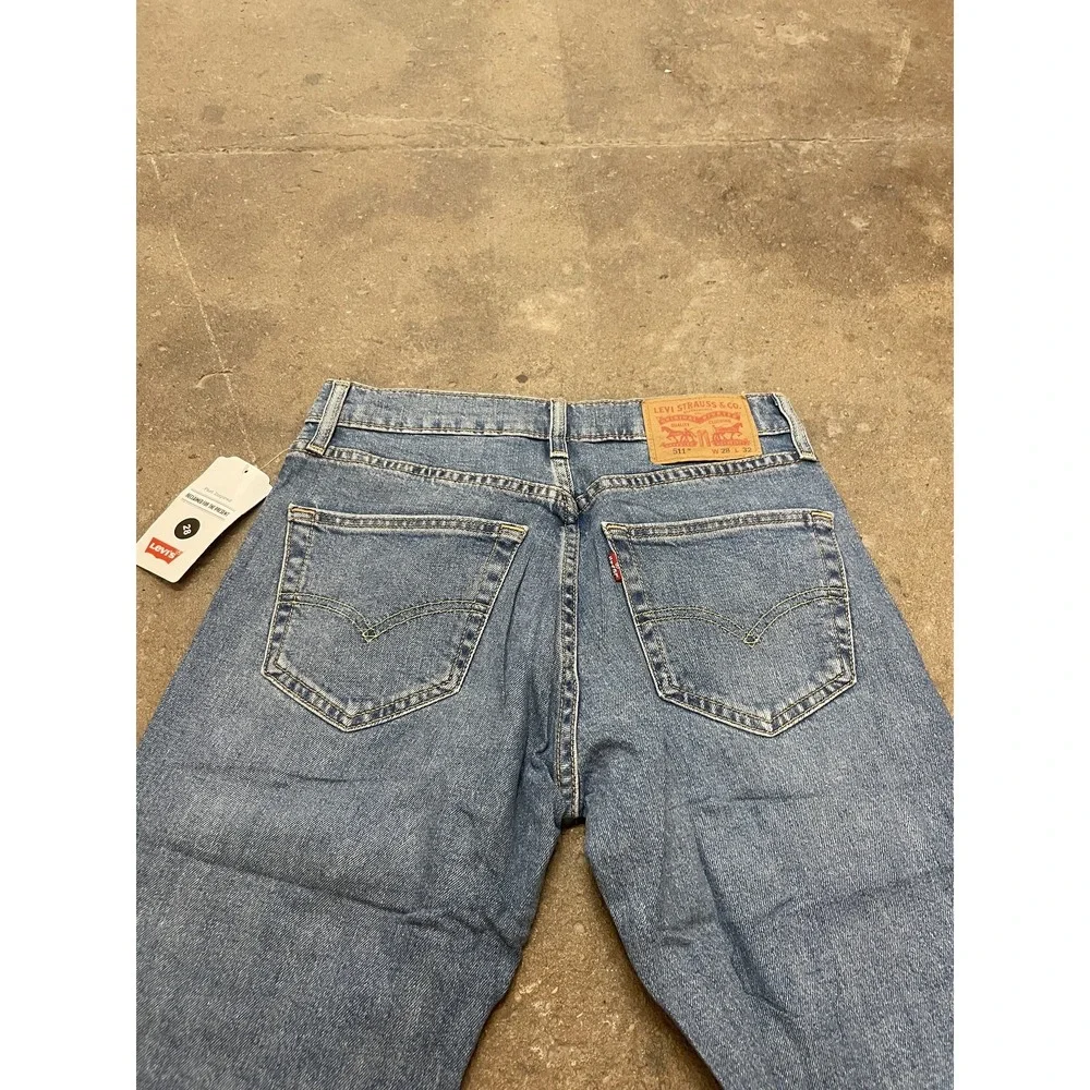 NWT LEVI'S 511 Flex Light Blue Stretch Slim Fit‎ Denim Men's Jeans 28W x 32L